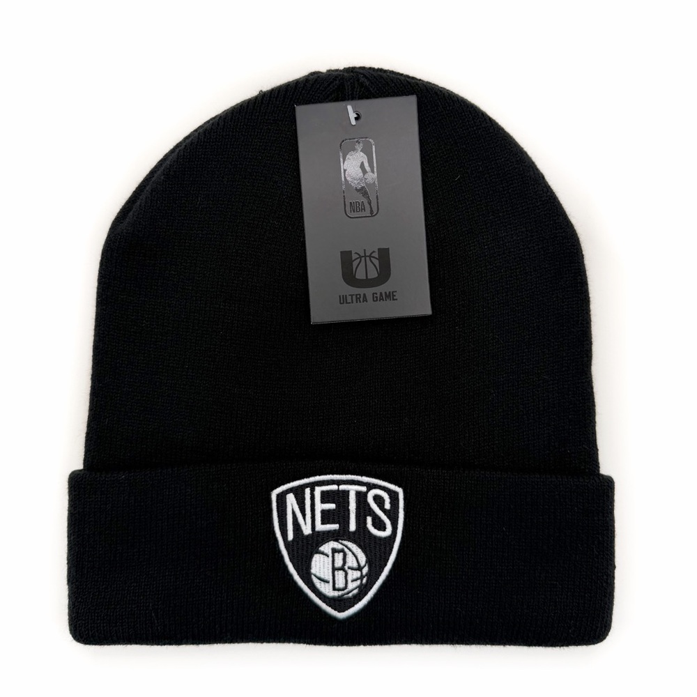 Brooklyn Nets Beanie Winter Hat Mens Womens NBA Fan Gear Gift Black Embroidered